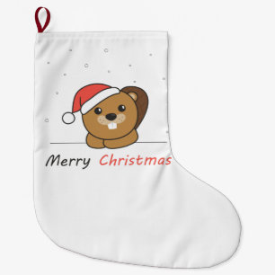 Biber Weihnachtsschnee Wintertiere Biber Großer Weihnachtsstrumpf