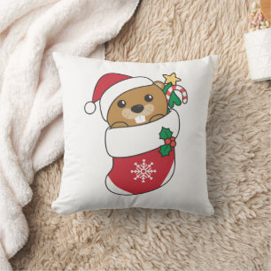 Biber Weihnachtsschnee Wintertiere Biber Kissen