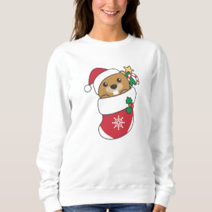 Biber Weihnachtsschnee Wintertiere Biber Sweatshirt