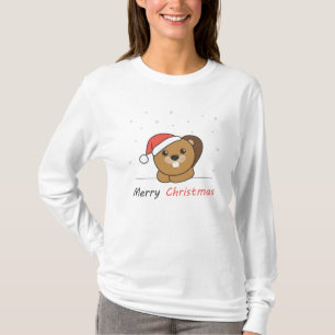 Biber Weihnachtsschnee Wintertiere Biber T-Shirt