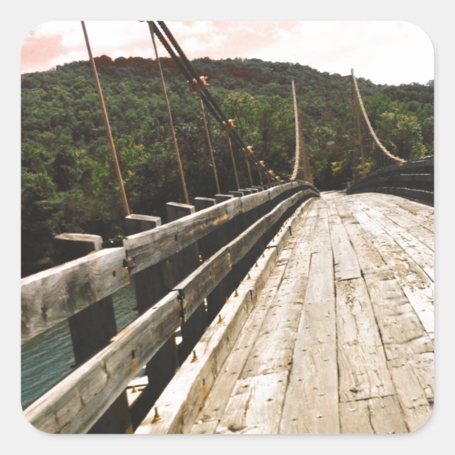 Biberbrücke Quadratischer Aufkleber (Vorderseite)