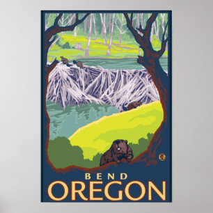 Biberfamilie - Bend, Oregon Poster
