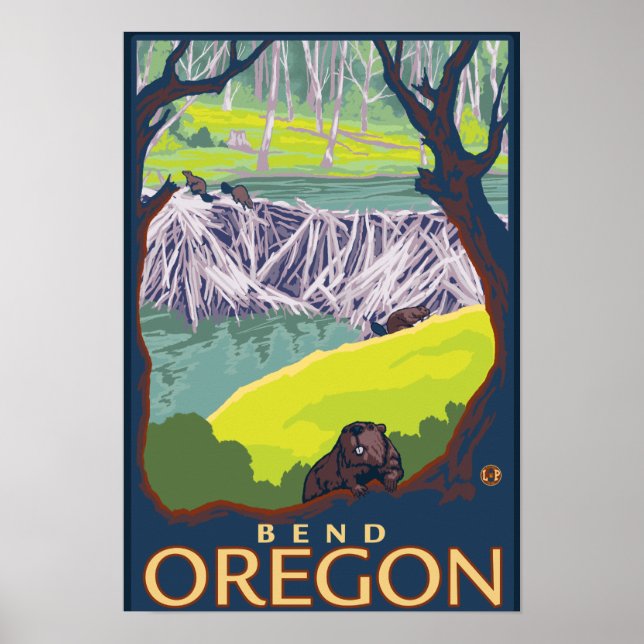 Biberfamilie - Bend, Oregon Poster (Vorne)