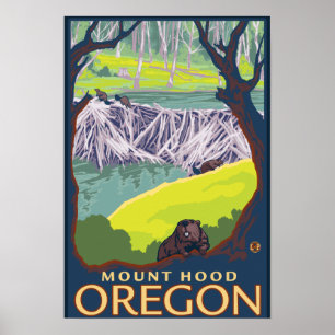 Biberfamilie - Berghof, Oregon Poster
