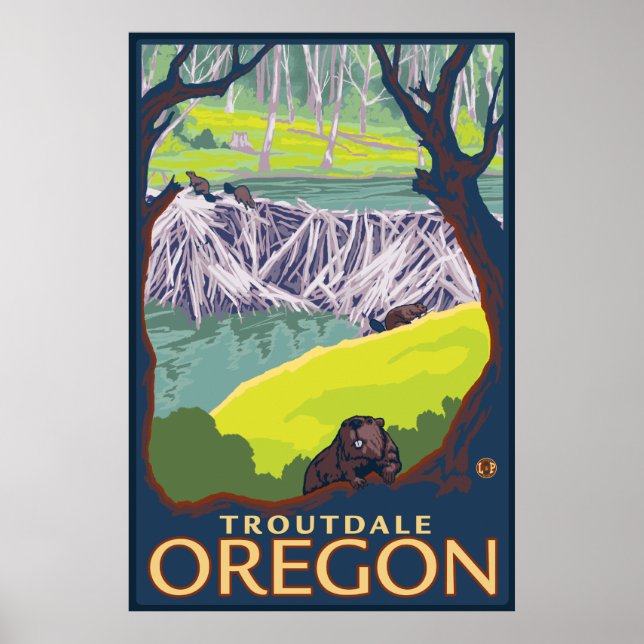 Biberfamilie - Troutdale, Oregon Poster (Vorne)