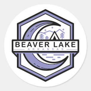 Bibersee arkansas moon hexa runder aufkleber