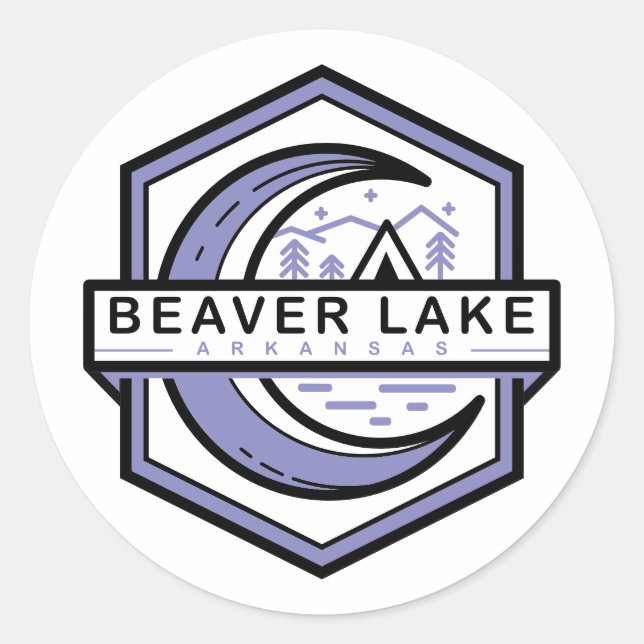 Bibersee arkansas moon hexa runder aufkleber (Vorderseite)