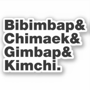 Bibimbap & Chimaek & Gimbap & Kimchi. Koreanische  Aufkleber