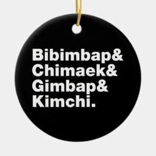 Bibimbap & Chimaek & Gimbap & Kimchi. Koreanische Keramik Ornament