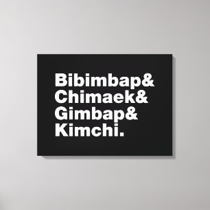 Bibimbap & Chimaek & Gimbap & Kimchi. Koreanische  Leinwanddruck
