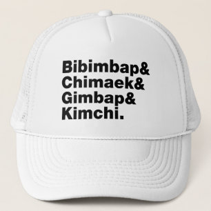 Bibimbap & Chimaek & Gimbap & Kimchi. Koreanische Truckerkappe