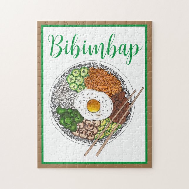 Bibimbap Korean Food Cooking Cuisine Rice Egg Dish Puzzle (Vertikal)
