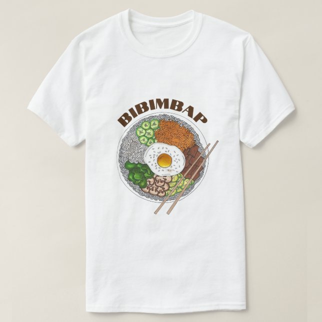 Bibimbap Korean Food Cooking Cuisine Rice Egg Dish T-Shirt (Design vorne)