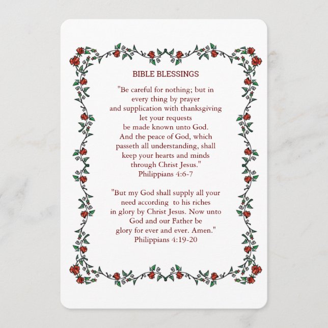 BIBLE BLESSINGS Philippianer 4 Promise Card Dankeskarte (Vorderseite)