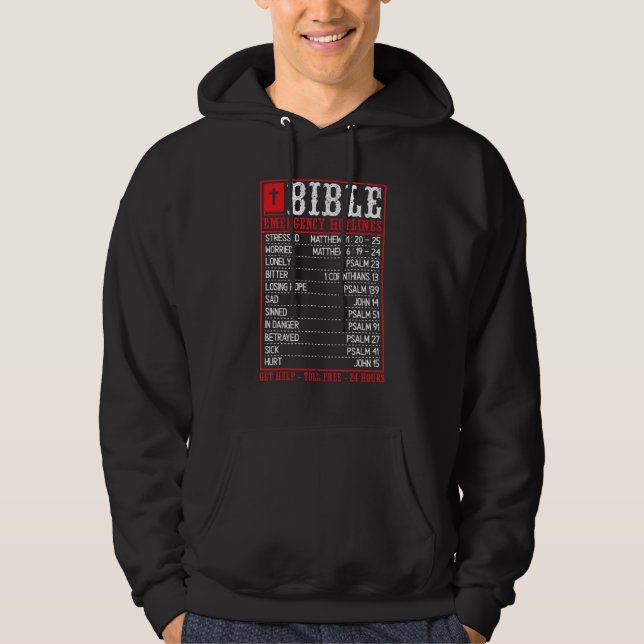 Bible Emergency Hotline Christian Bible Verses Scr Hoodie (Vorderseite)