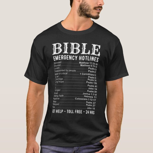 Bible Emergency Hotline Numbers  Cool Christian T-Shirt (Vorderseite)
