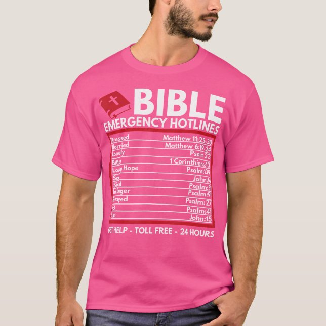 Bible Emergency Numbers - Funny Christlich Bible J T-Shirt (Vorderseite)