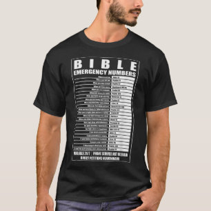 Bible Emergency Numbers Religious Christian Tee