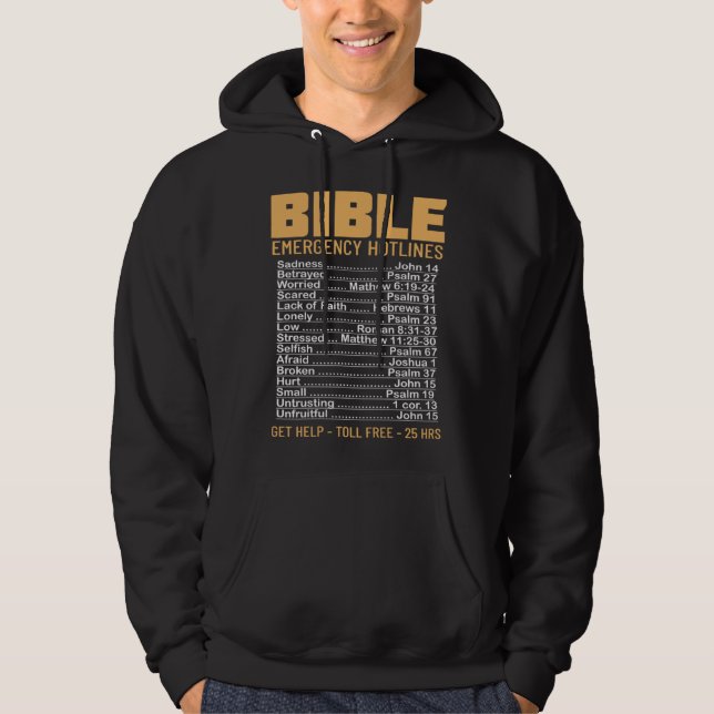 Bible Emergency Numbers Verse God Jesus Faith Chri Hoodie (Vorderseite)