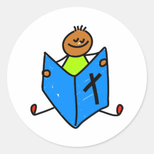 Bible Kid Runder Aufkleber