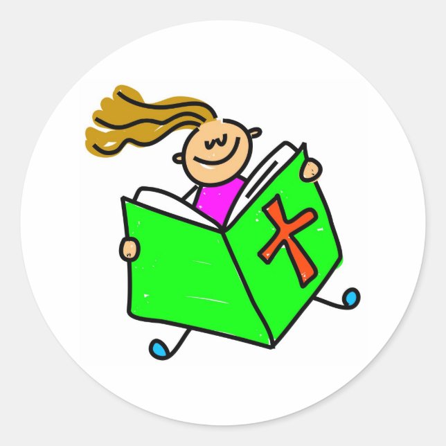 Bible Kid Runder Aufkleber (Vorderseite)