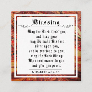 BIble Priestly Sessing Numbers Red Marble Square Telefonnummerkarte