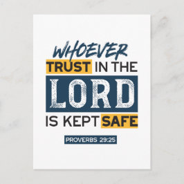 Bible Quote Art - Proverbs 29:25 Trust in God Postkarte