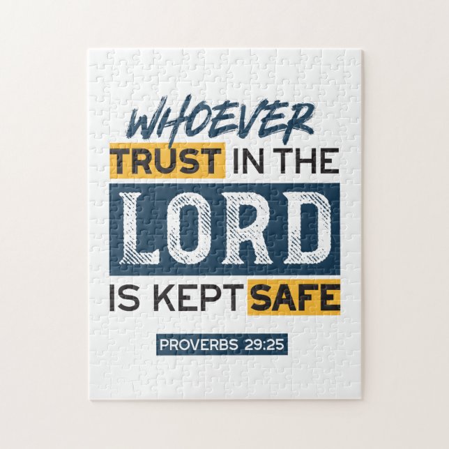 Bible Quote Art - Proverbs 29:25 Trust in God Puzzle (Vertikal)