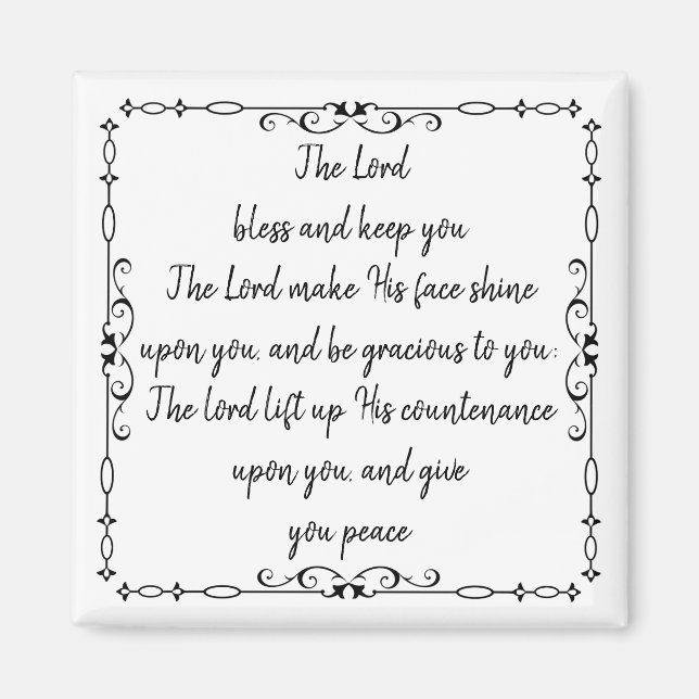 Bible Scripture Aaronic Segen Nummer 6:24-26 Magnet (Vorne)