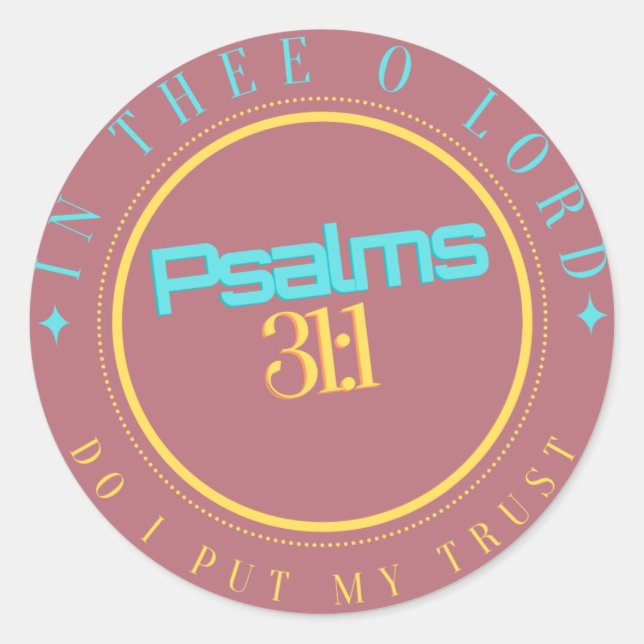 BIBLE SCRIPTURE "IN THE O LORD" RUNDER AUFKLEBER (Vorderseite)