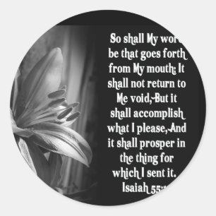 BIBLE SCRIPTURE ISAIAH 55:11 RUNDER AUFKLEBER