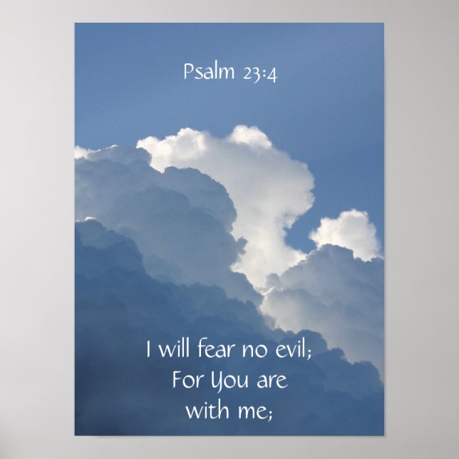 Bible Scripture Psalm 23:4 Fear No Evil... Poster (Vorne)