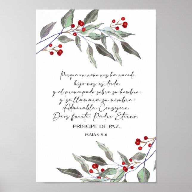 Bible Spanish gießt Isaias 9 6 Poster (Vorne)
