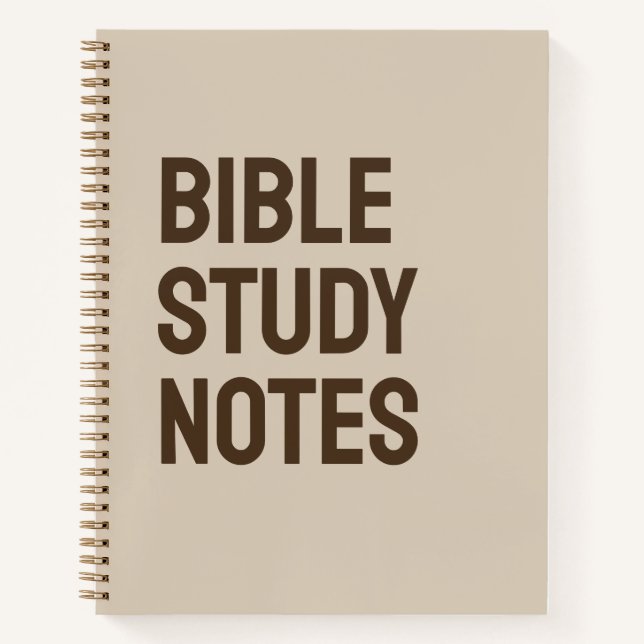 Bible Study Notes – Taupe Brown Minimalist Notizbuch (Vorderseite)