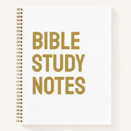 Bible Study Notes – White & Gold Spiral Notebook Notizbuch