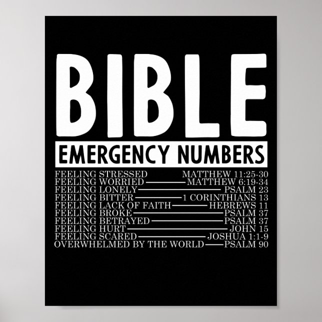 Bible Verse Bible Notnummern Gott Poster (Vorne)