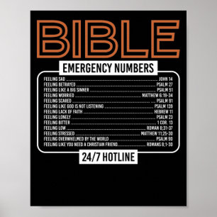 Bible Verse Bible Notnummern Gott Poster