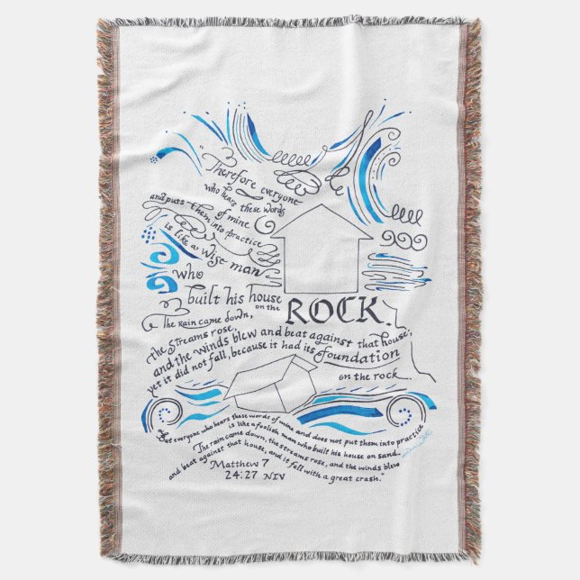 Bible Verse Blanket House über die Rock Scripture Decke (Vorderseite Vertikal)
