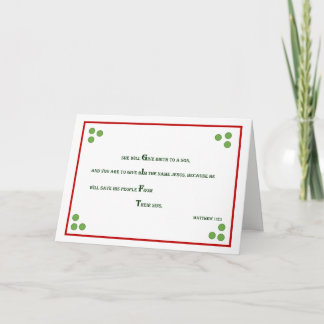 Bible Verse Christmas Card - Matthew 1:21 Feiertagskarte