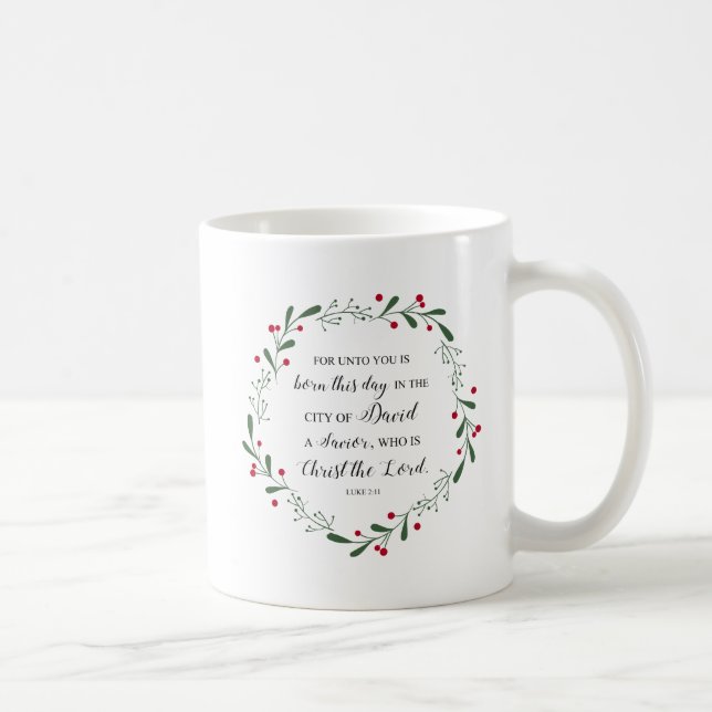 Bible Verse Christmas Luke 2:11 Stadt David Kaffeetasse (Rechts)