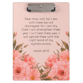 Bible Verse Clipboard | Pink Floral Design Klemmbrett