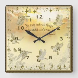 Bible Verse Clock - Er hat alles beauti gemacht Quadratische Wanduhr