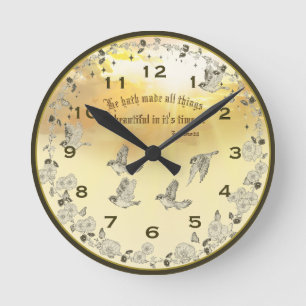 Bible Verse Clock - Er hat alles beauti gemacht Runde Wanduhr