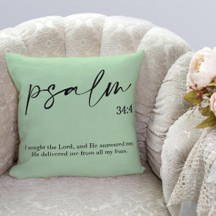 Bible Verse Elegant Green Kissen