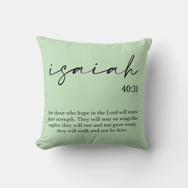Bible Verse Elegant Green Kissen (Vorderseite)