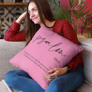 Bible Verse Elegante Rosa Kissen