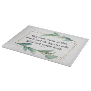 Bible Verse Elegantes Grünes Leaf Acts 2:46 Gesch Schneidebrett