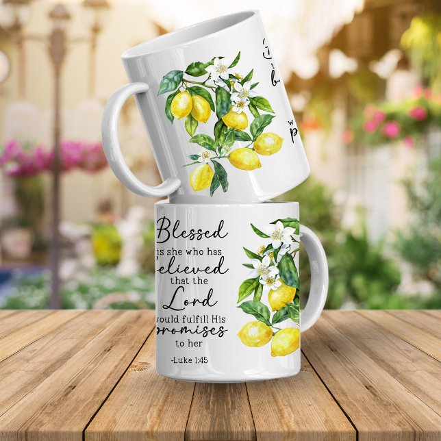 Bible Verse Floral Lemon Mug Kaffeetasse (Bible verse floral mugs that are inspirational faith scriptures that will encourage and inspire you)