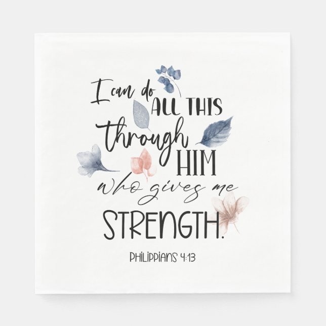 Bible verse Floral  Serviette (Vorderseite)
