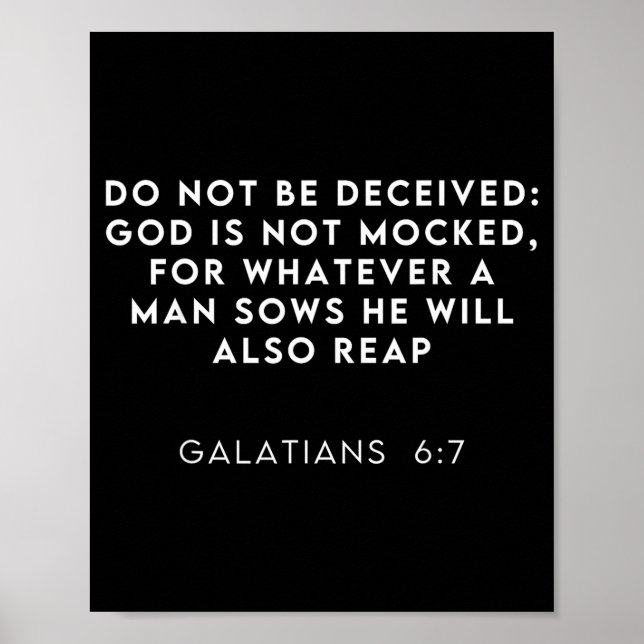 Bible Verse Galatian 6_7 Funny Meme Viral Christia Poster (Vorne)